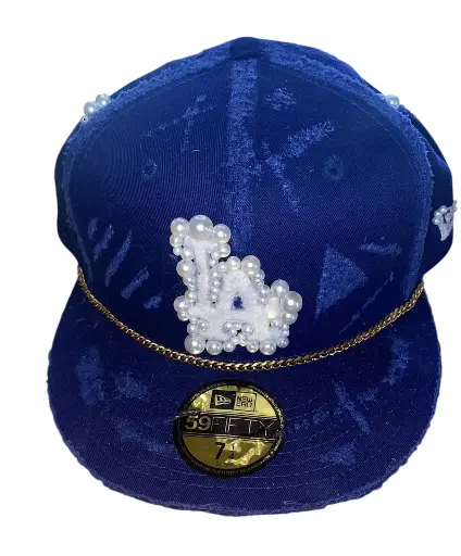 Casquette Bleue Perlée